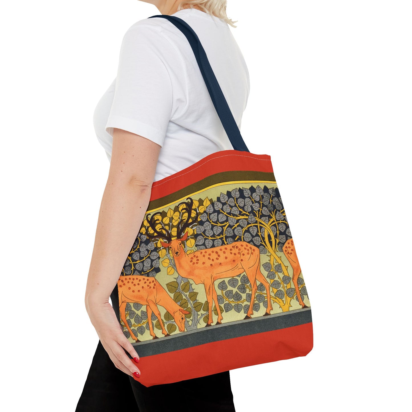 Tote Bag - Verneuil Deer in Forest (Red)