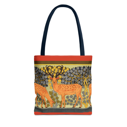 Tote Bag - Verneuil Deer in Forest (Red)